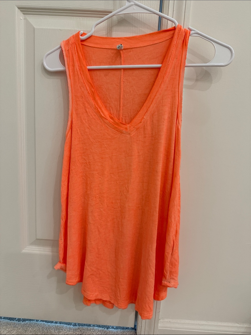 Z Supply Neon Coral V-Neck Flow Tank. Size medium